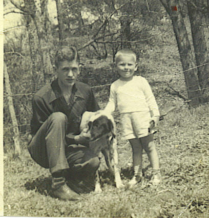 6/64 John with his daddy in 1950