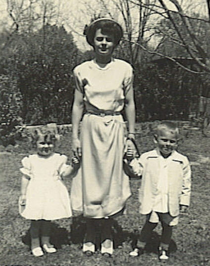 7/64 John with his mother Louise Enslen and sister Emily on Easter Sunday 1950