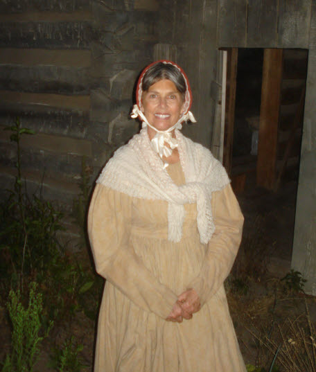 14/26 Dianne at a pioneer cabin